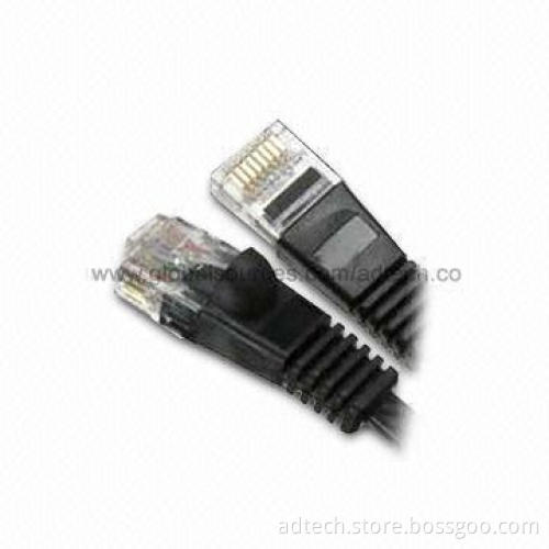 UTP Flat Patch Cord with PVC Jacket, RoHS Directive-compliant